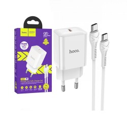 Hoco Innovative Charger Set N27 with Single Port PD20W (Type C to Type C)(EU) White Hoco Innovative Charger Set N27 with Single Port PD20W (Type C to Type C)(EU) White